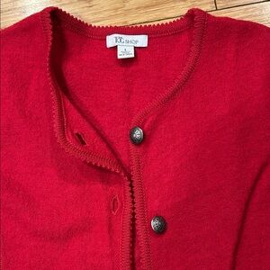 TOG Shop Cottagecore Women's Red Wool Cardigan Sweater L